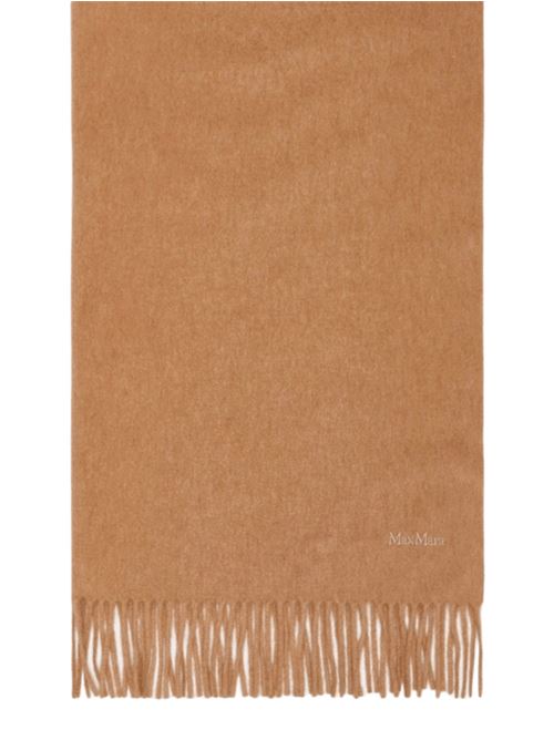 Stola da donna in puro cammello, franghe, colore cammello. MAX MARA | 4546345206002